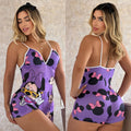 Pijama Enteriza de Mujer – Tirantes – Morada Estampada