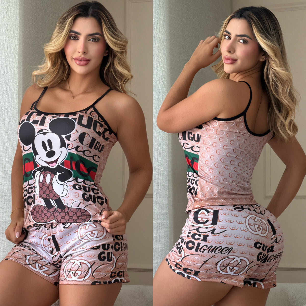 Pijama de Mujer 2 Piezas – Top de Tirantes y Short